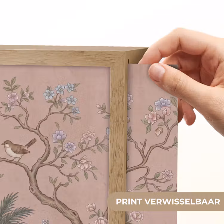 Nostalgisch - Reigers - Roze Light Box met batterij (Wandlamp) middel -USP_websiteprintNL