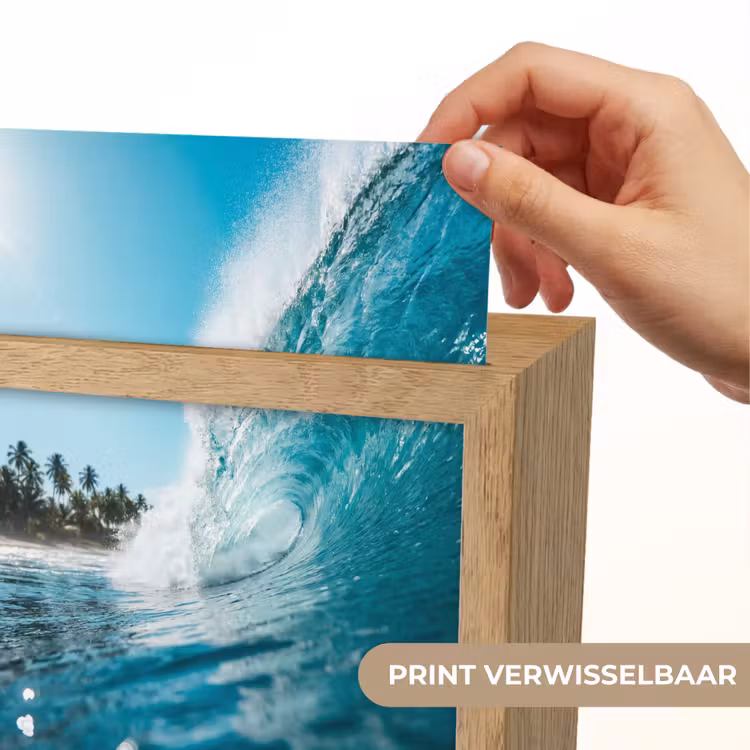 Oceaan - Golf - Strand - Natuur - Blauw Light Box met kabel (Wandlamp) klein -USP_websiteprintNL