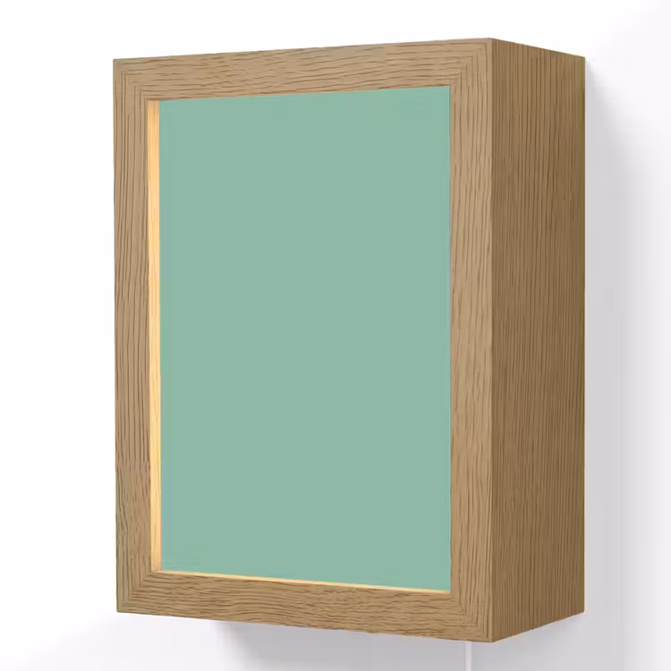 Ocean - Jade - Groen Light Box met kabel (Wandlamp) klein 929 -3d