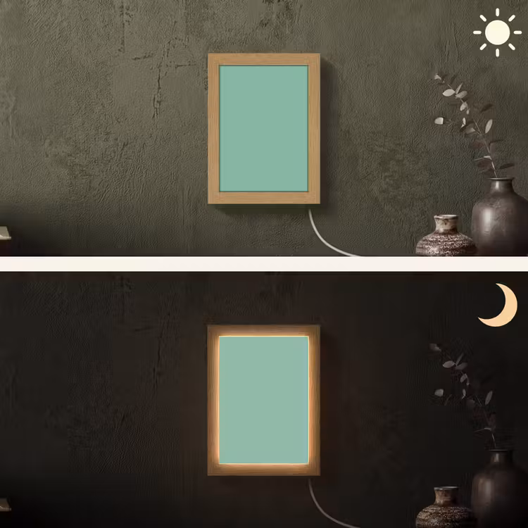 Ocean - Jade - Groen Light Box met kabel (Wandlamp) klein 929 -sfeer3