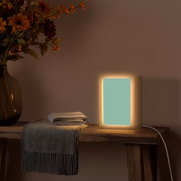 Ocean - Jade - Groen Light Box met kabel (Wandlamp) klein 929 -sfeer4