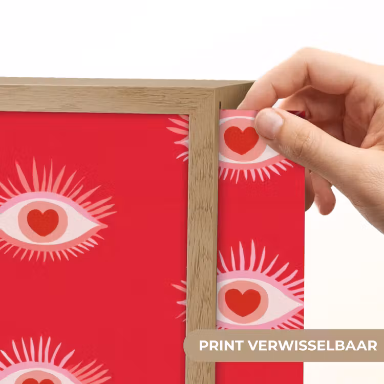 Ogen - Hart - Abstract - Rood - Roze Light Box met batterij (Wandlamp) middel 907 -USP_websiteprintNL