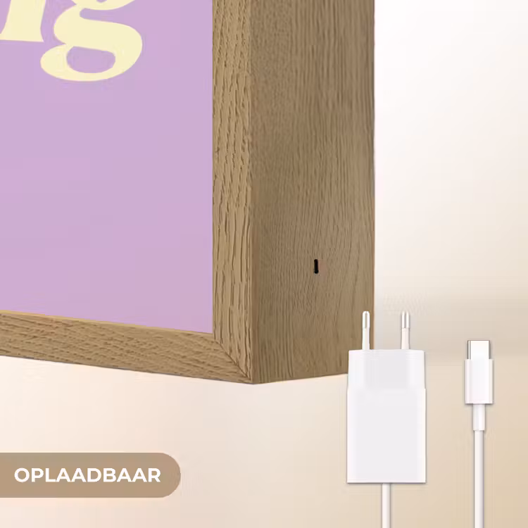 Oh darling - Hart - Paars Light Box met batterij (Wandlamp) middel -USP_websiteoplaadbaarNL