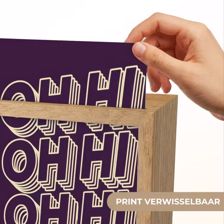 Oh hi - Paars - 3D Light Box met kabel (Wandlamp) klein -USP_websiteprintNL