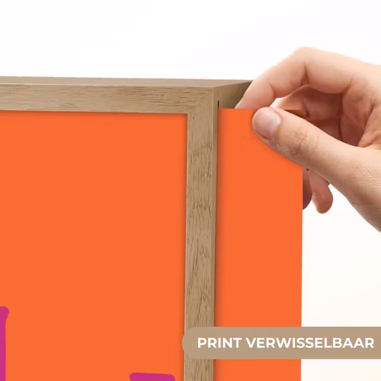 Oh la la - Oranje - Roze - Scheeflettertype Light Box met batterij (Wandlamp) middel -USP_websiteprintNL