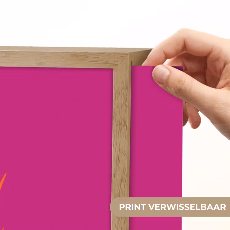 Oh la la - Roze - Oranje - Minimalistisch Light Box met batterij (Wandlamp) middel -USP_websiteprintNL