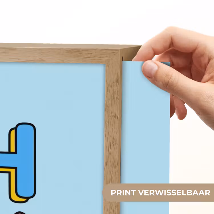 Oh ok - Blauw - Kleurrijk Light Box met batterij (Wandlamp) middel -USP_websiteprintNL