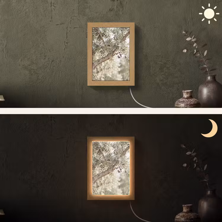 Lightbox - Wandlamp - Olijfboom - tak - groen - Olijfboom - tak - groen Light Box met kabel (Wandlamp) klein