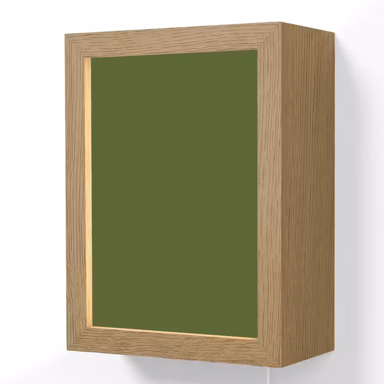 Olive - Drab - Groen Light Box met kabel (Wandlamp) klein 929 -3d