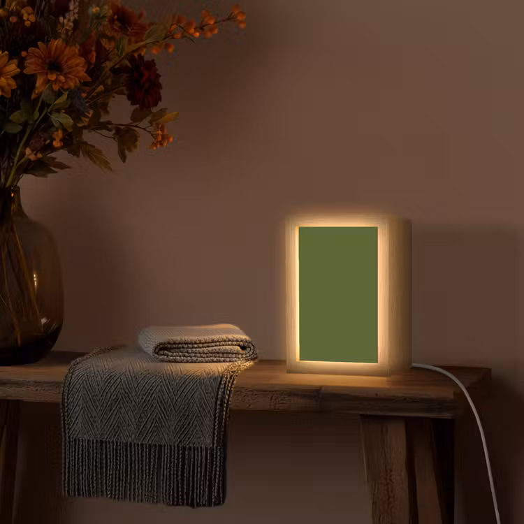 Olive - Drab - Groen Light Box met kabel (Wandlamp) klein 929 -sfeer4