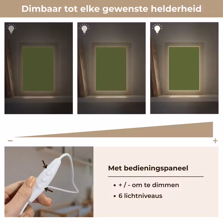 Olive - Drab - Groen Light Box met kabel (Wandlamp) klein 929 -USP_dimbaarNL