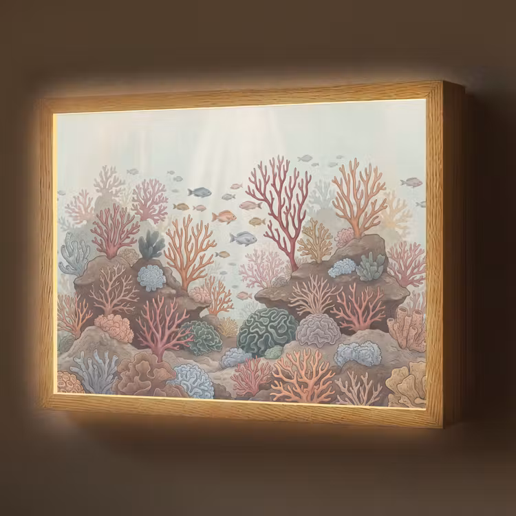 Onderwater - Koraal - Vis - Natuur Light Box met batterij (Wandlamp) middel -z3d_website