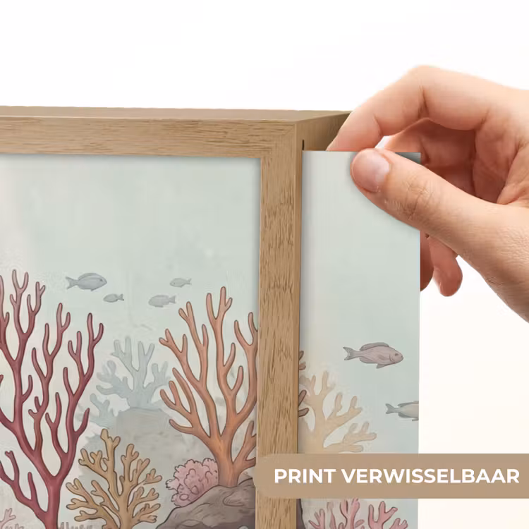 Onderwater - Koraal - Vis - Natuur Light Box met batterij (Wandlamp) middel -USP_websiteprintNL