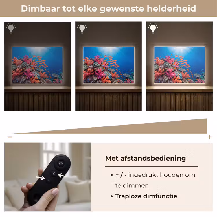 Onderwater - Koraalrif - Vissen - Oceaan - Natuur Light Box met batterij (Wandlamp) middel -USP_dimbaarNL