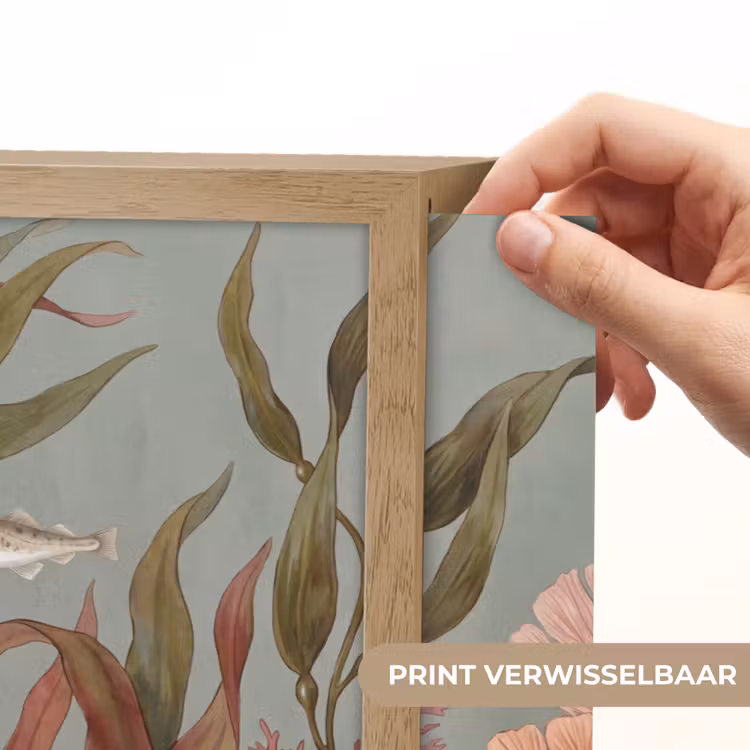 Onderwater - Planten - Vis - Vintage - Groen Light Box met batterij (Wandlamp) middel -USP_websiteprintNL