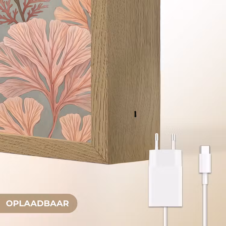 Onderwater - Planten - Vis - Vintage - Groen Light Box met batterij (Wandlamp) middel -USP_websiteoplaadbaarNL