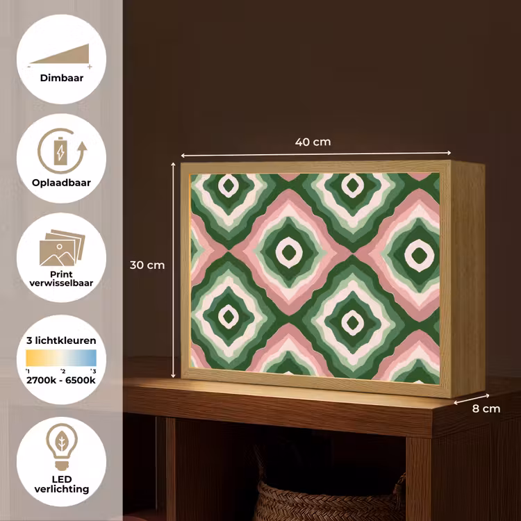 Ontwerp - Organisch - Kleurrijk Light Box met batterij (Wandlamp) middel 907 -USP_websiteoverzichtNL