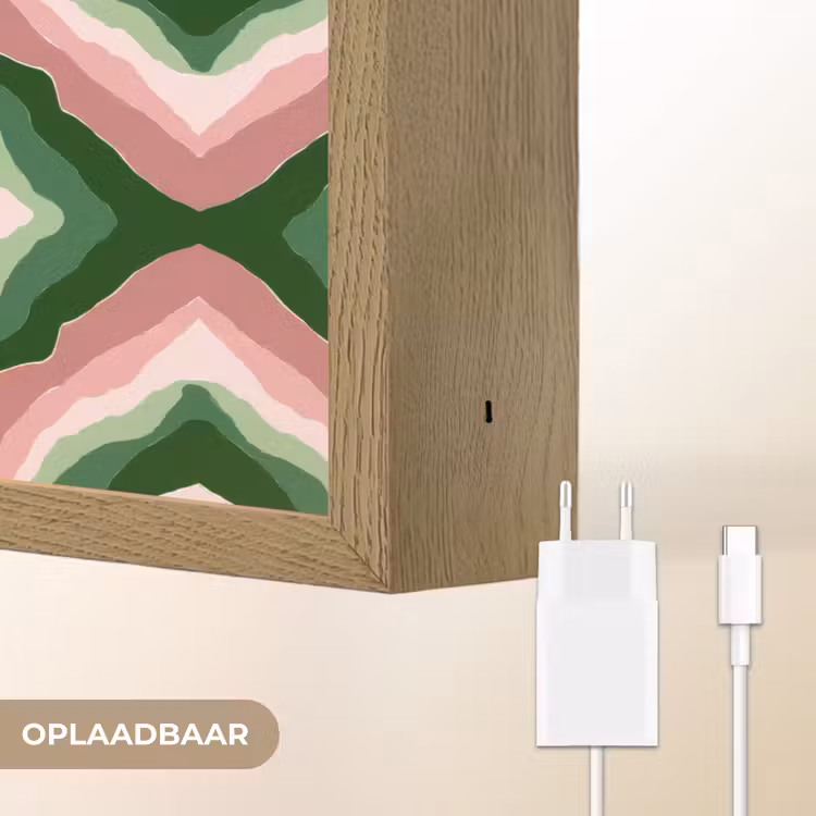 Ontwerp - Organisch - Kleurrijk Light Box met batterij (Wandlamp) middel 907 -USP_websiteoplaadbaarNL