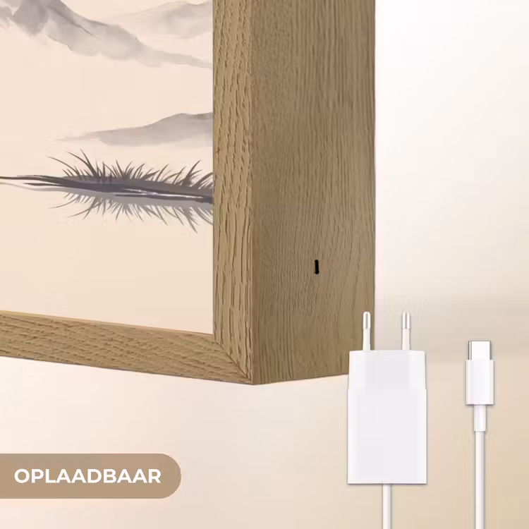 Oosters - Kraanvogels - Landschap Light Box met batterij (Wandlamp) middel -USP_websiteoplaadbaarNL