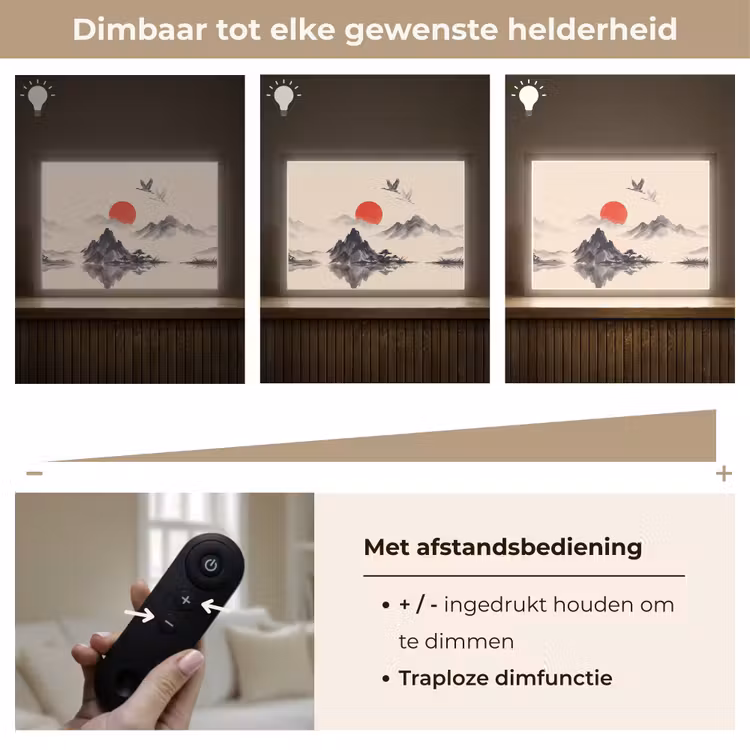 Oosters - Kraanvogels - Landschap Light Box met batterij (Wandlamp) middel -USP_dimbaarNL
