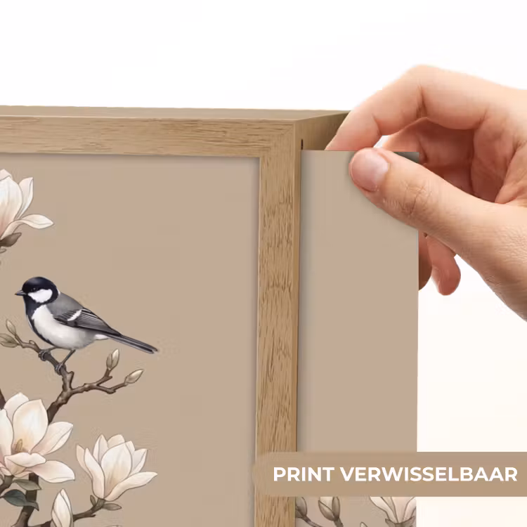 Oosters - Vogels - Beige Light Box met batterij (Wandlamp) middel -USP_websiteprintNL
