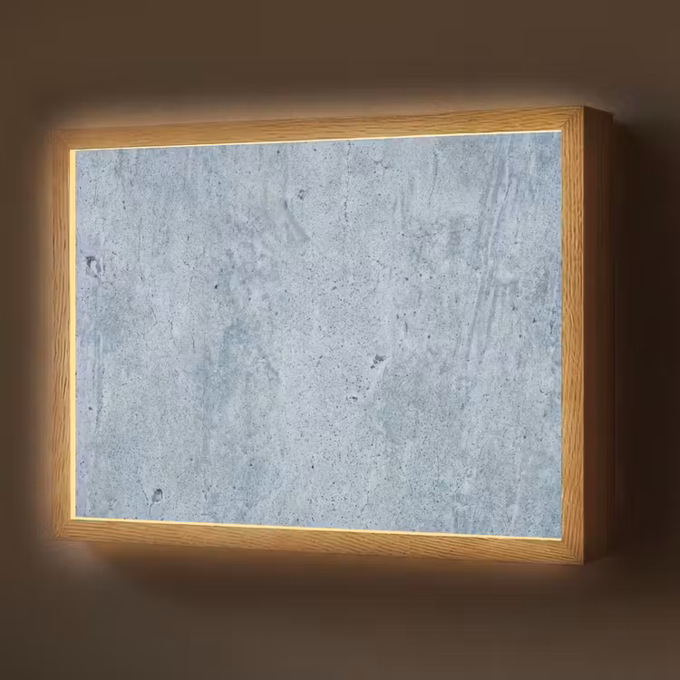 Oppervlak - Ruw - Abstract - Modern - Grijs Light Box met batterij (Wandlamp) middel -z3d_website