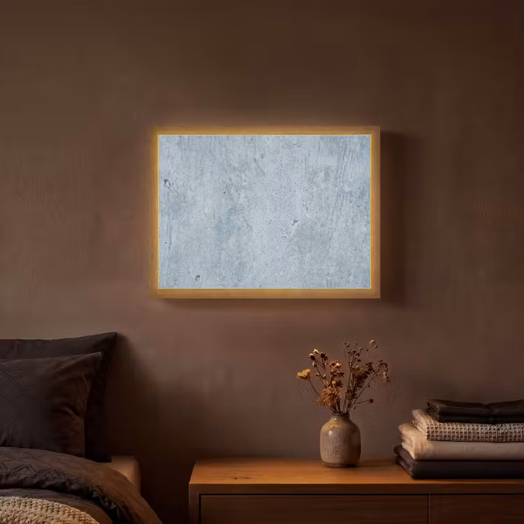 Oppervlak - Ruw - Abstract - Modern - Grijs Light Box met batterij (Wandlamp) middel -sfeer4