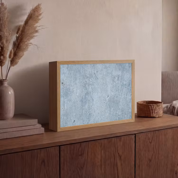 Oppervlak - Ruw - Abstract - Modern - Grijs Light Box met batterij (Wandlamp) middel -sfeer2