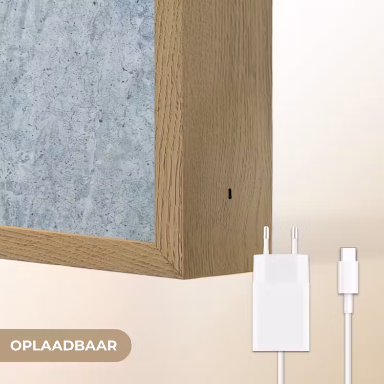 Oppervlak - Ruw - Abstract - Modern - Grijs Light Box met batterij (Wandlamp) middel -USP_websiteoplaadbaarNL