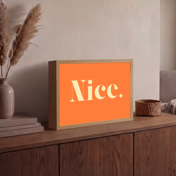 Oranje - Gebroken wit - Nice Light Box met batterij (Wandlamp) middel -sfeer2