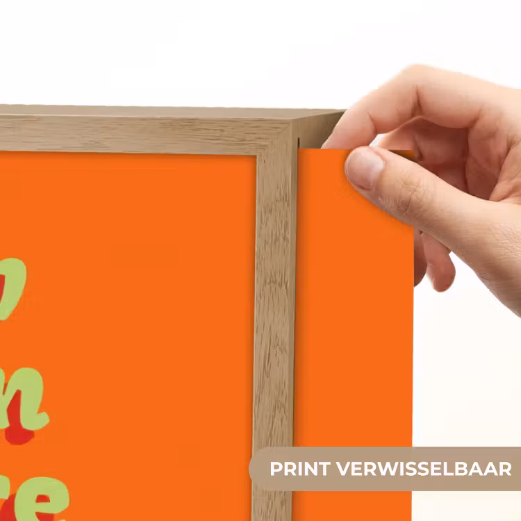 Oranje - Slow down you're doing fine - Retro Light Box met batterij (Wandlamp) middel -USP_websiteprintNL