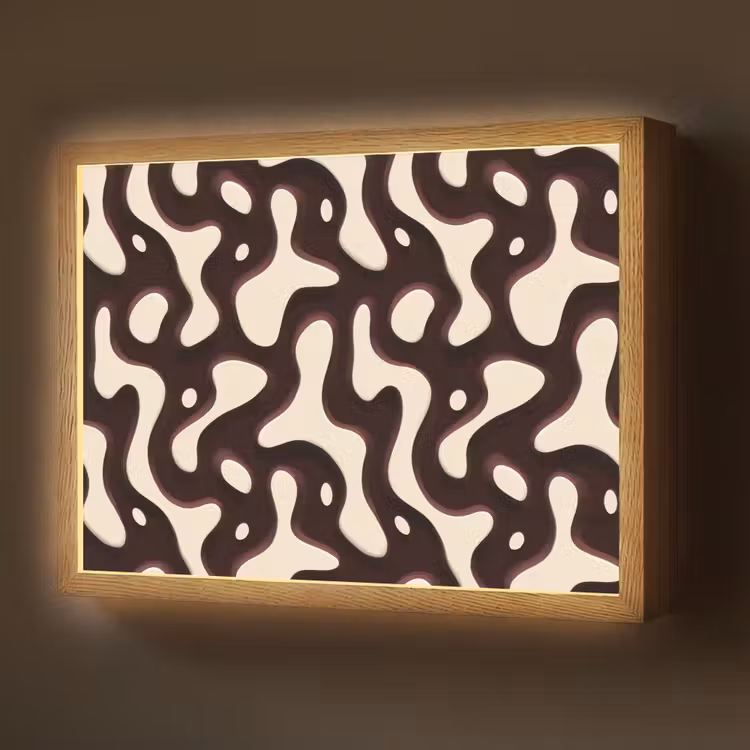 Organisch - Krachtig - Bruin Light Box met batterij (Wandlamp) middel 907 -z3d_website