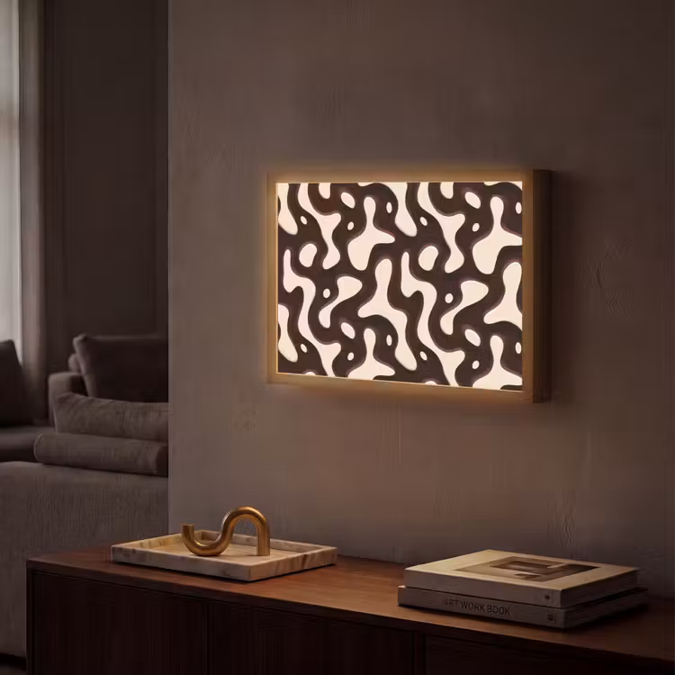 Organisch - Krachtig - Bruin Light Box met batterij (Wandlamp) middel 907 -sfeer1