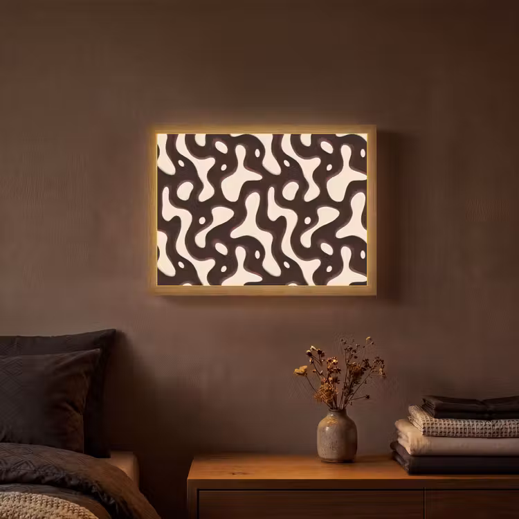 Organisch - Krachtig - Bruin Light Box met batterij (Wandlamp) middel 907 -sfeer4