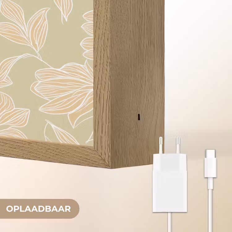 Organisch - Subtiel - Groen Light Box met batterij (Wandlamp) middel 907 -USP_websiteoplaadbaarNL