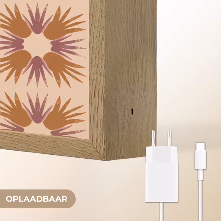 Ornament - Patroon - Oker Light Box met batterij (Wandlamp) middel 907 -USP_websiteoplaadbaarNL