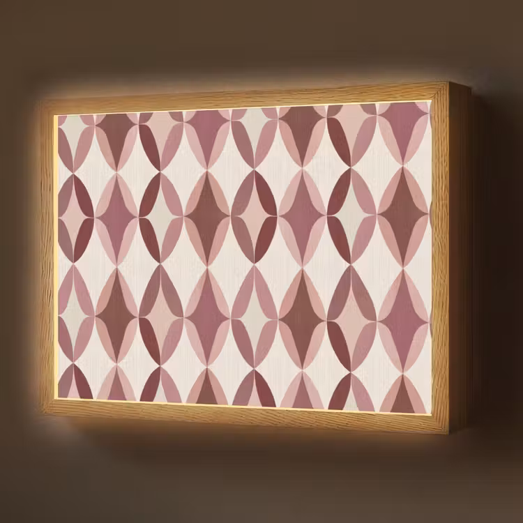 Ovaal - Textuur - Roze Light Box met batterij (Wandlamp) middel 907 -z3d_website