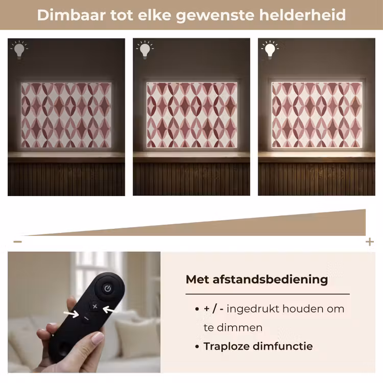 Ovaal - Textuur - Roze Light Box met batterij (Wandlamp) middel 907 -USP_dimbaarNL