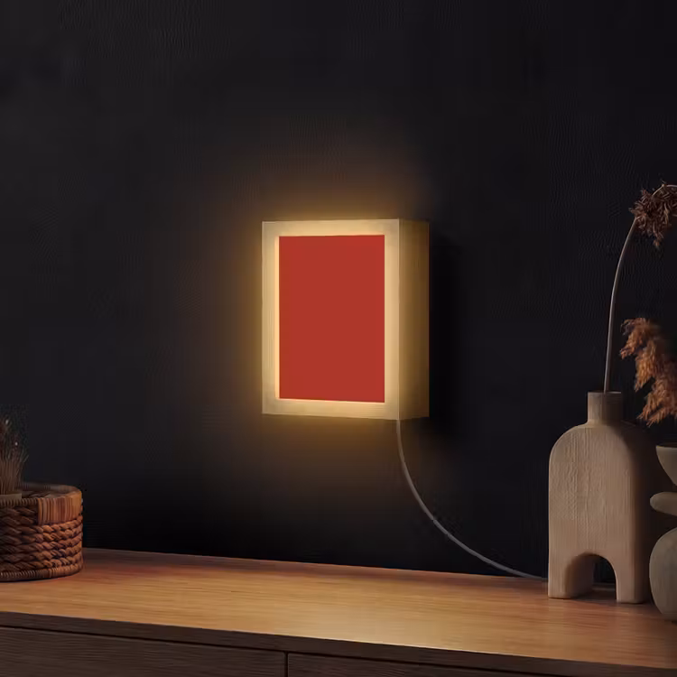 Oxblood - Maroon - Rood Light Box met kabel (Wandlamp) klein 929 -sfeer1