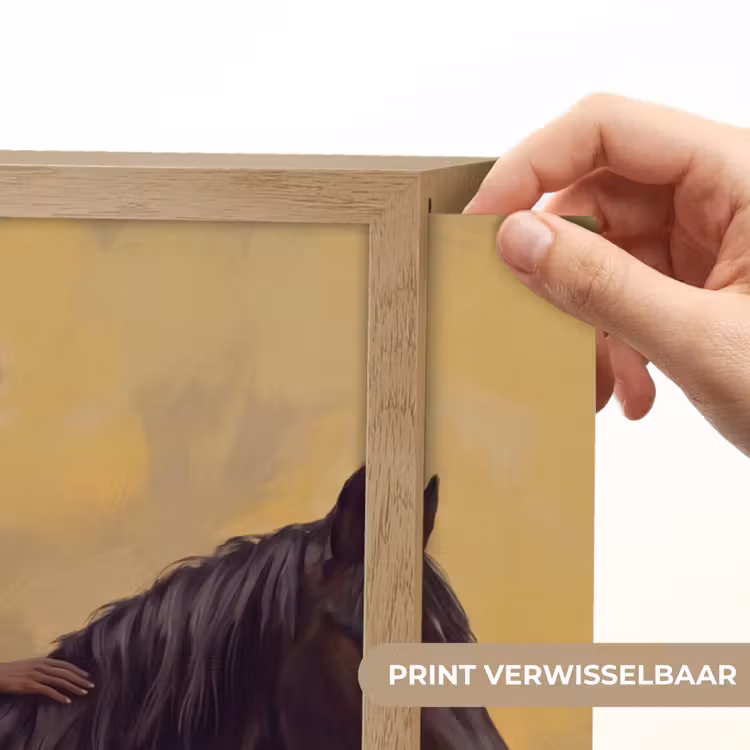 Paard - Klassiek - Oker Light Box met batterij (Wandlamp) middel -USP_websiteprintNL
