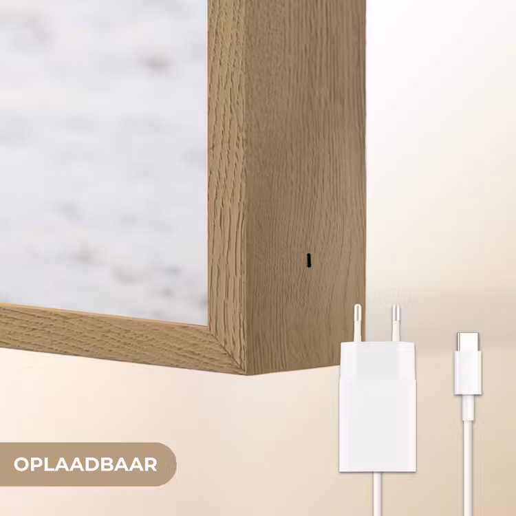 Paard - Kop - Winter - Dieren - Wit Light Box met batterij (Wandlamp) middel -USP_websiteoplaadbaarNL