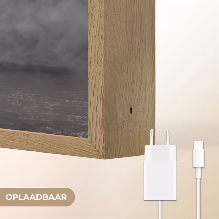 Paard - Magisch - Zwart Light Box met batterij (Wandlamp) middel -USP_websiteoplaadbaarNL