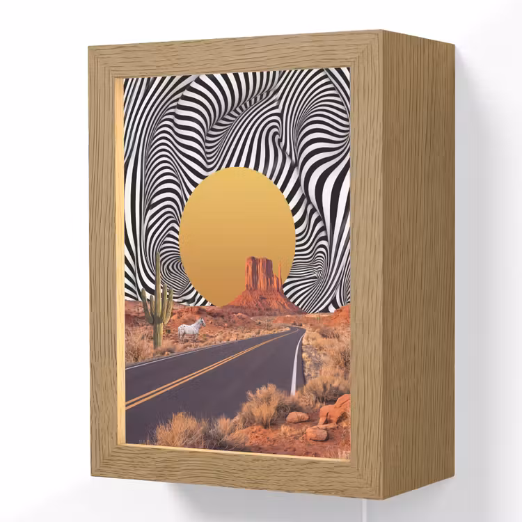 Lightbox - Wandlamp - Paard - Woestijn - Natuur - Paard - Woestijn - Natuur Light Box met kabel (Wandlamp) klein