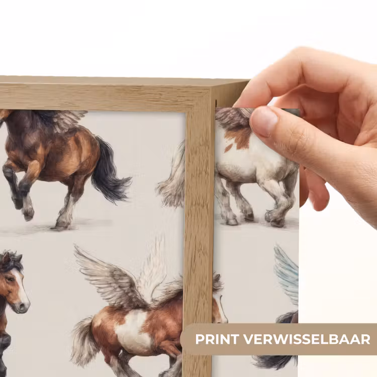 Paarden - Vleugels - Kleurrijk Light Box met batterij (Wandlamp) middel 907 -USP_websiteprintNL