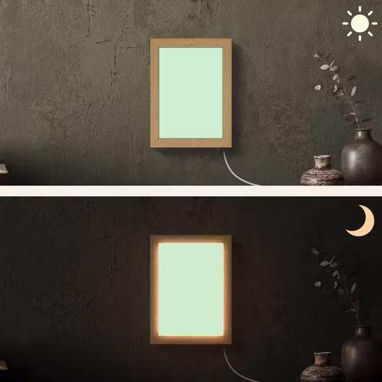 Pale - Mint - Groen Light Box met kabel (Wandlamp) klein 929 -sfeer3