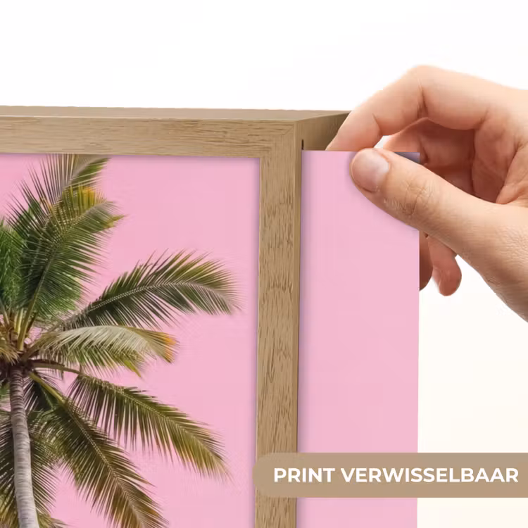 Palmboom - Tropisch - Pink Light Box met batterij (Wandlamp) middel -USP_websiteprintNL