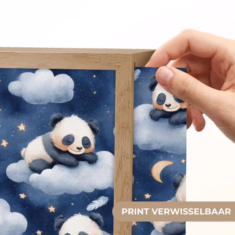 Panda's - Slapen - Blauw Light Box met batterij (Wandlamp) middel 907 -USP_websiteprintNL