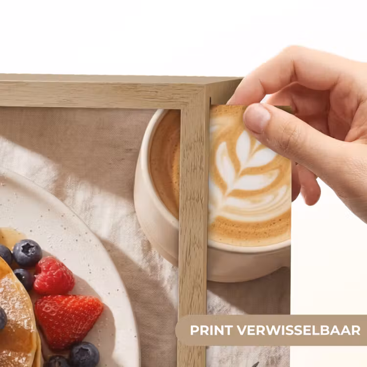 Pannenkoeken - Bessen - Ontbijt - Modern - Beige Light Box met batterij (Wandlamp) middel -USP_websiteprintNL