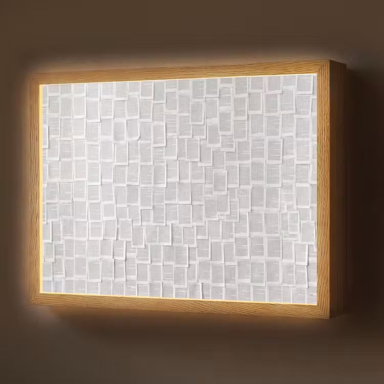 Papier - Overlappend - Textuur - Modern - Wit Light Box met batterij (Wandlamp) middel -z3d_website