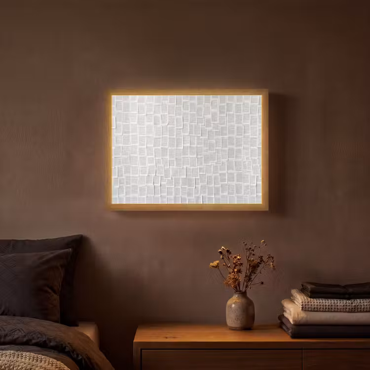 Papier - Overlappend - Textuur - Modern - Wit Light Box met batterij (Wandlamp) middel -sfeer4